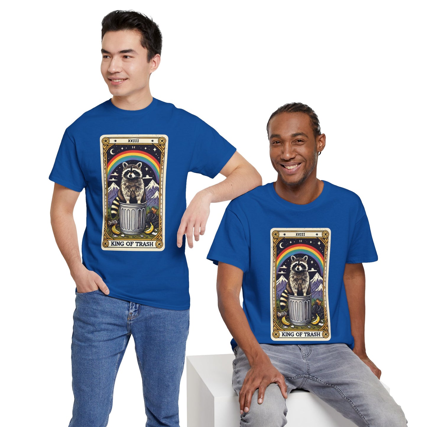 King of Trash Tarot - The Raccoon Royalty Tee (Unisex Heavy Cotton)