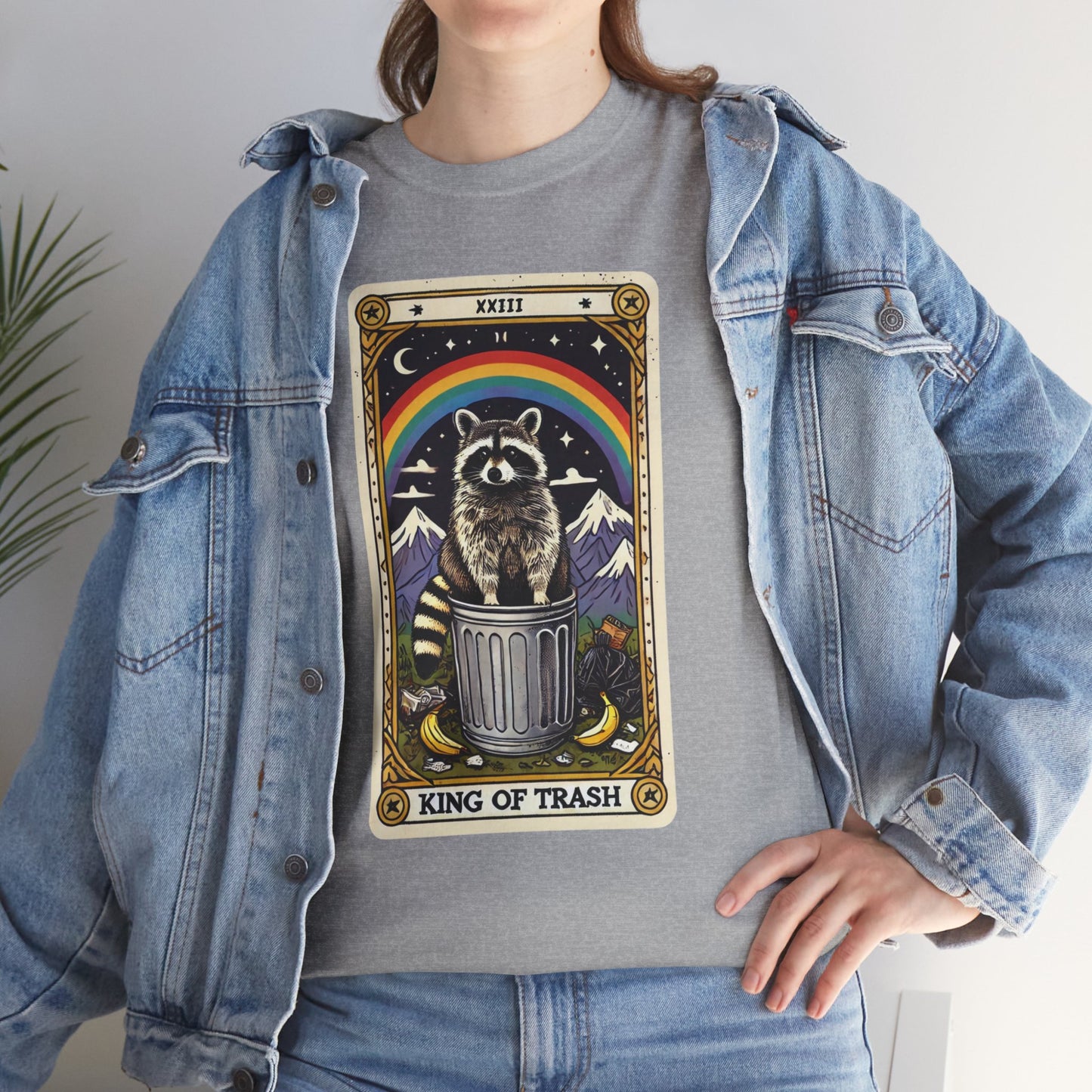 King of Trash Tarot - The Raccoon Royalty Tee (Unisex Heavy Cotton)