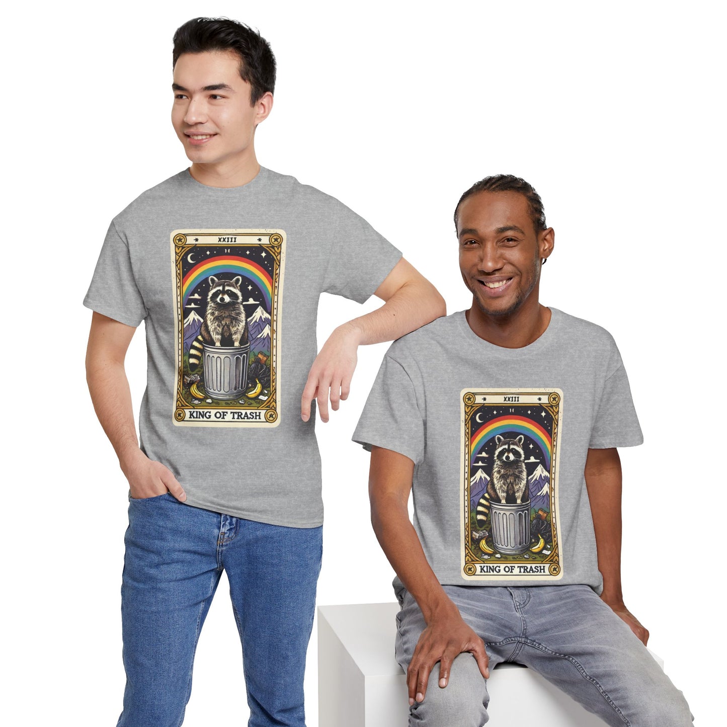 King of Trash Tarot - The Raccoon Royalty Tee (Unisex Heavy Cotton)