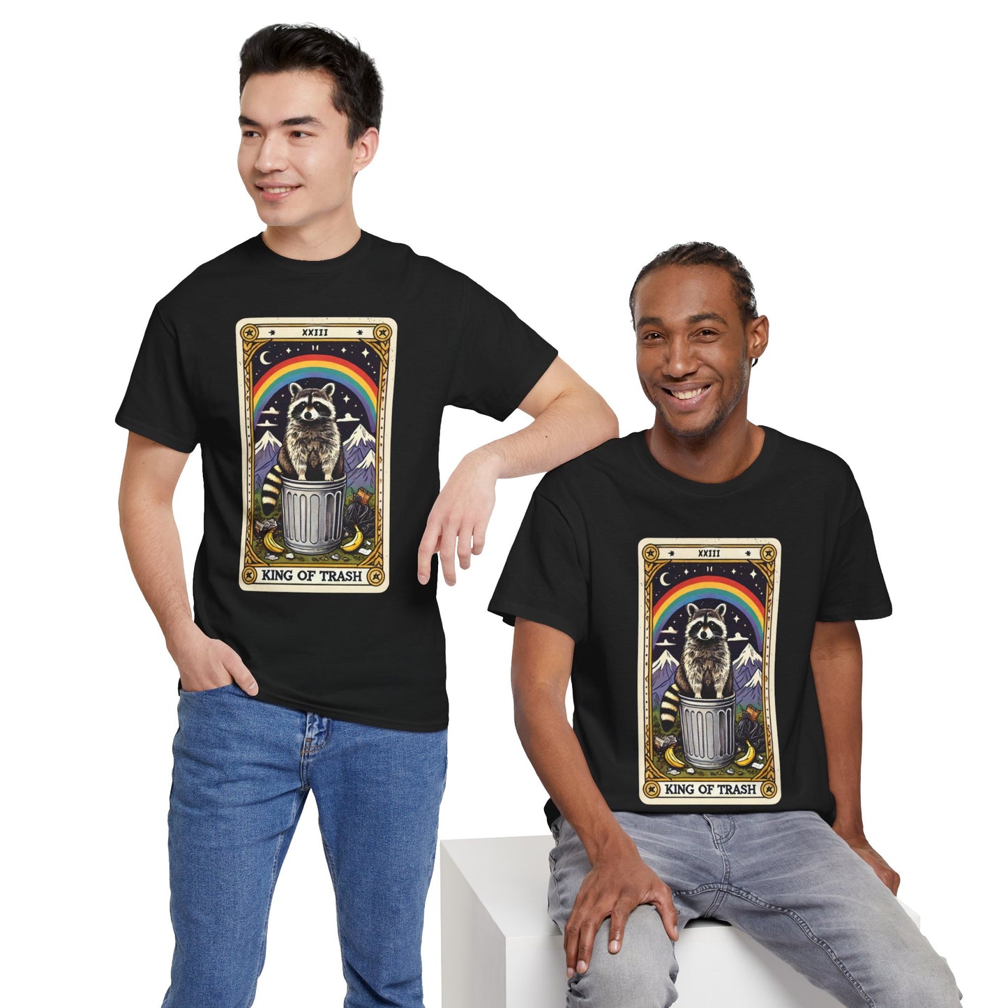 King of Trash Tarot - The Raccoon Royalty Tee (Unisex Heavy Cotton)