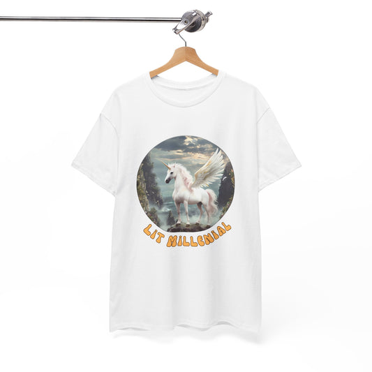 Lit Millennial – Unicorn Energy Meets Existential Crisis Tee - Vintage Graphic T-Shirt