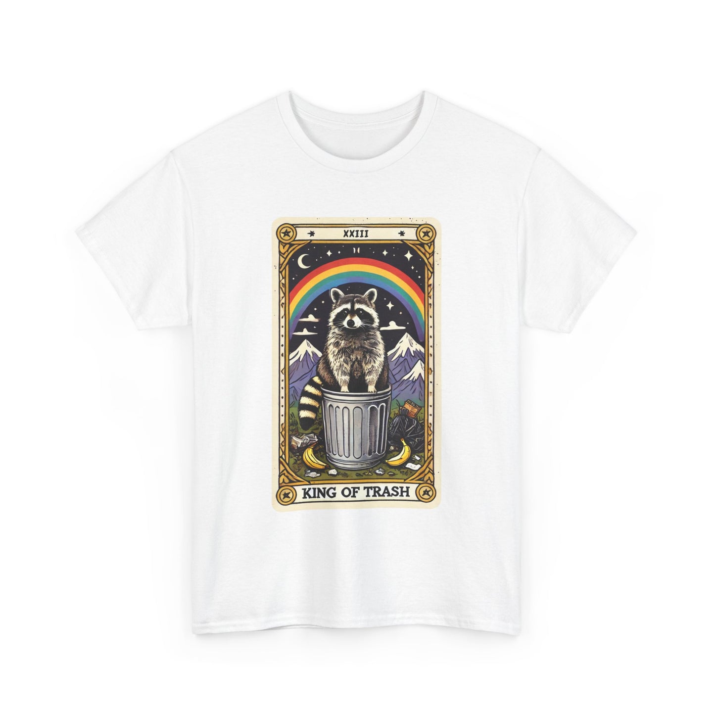 King of Trash Tarot - The Raccoon Royalty Tee (Unisex Heavy Cotton)