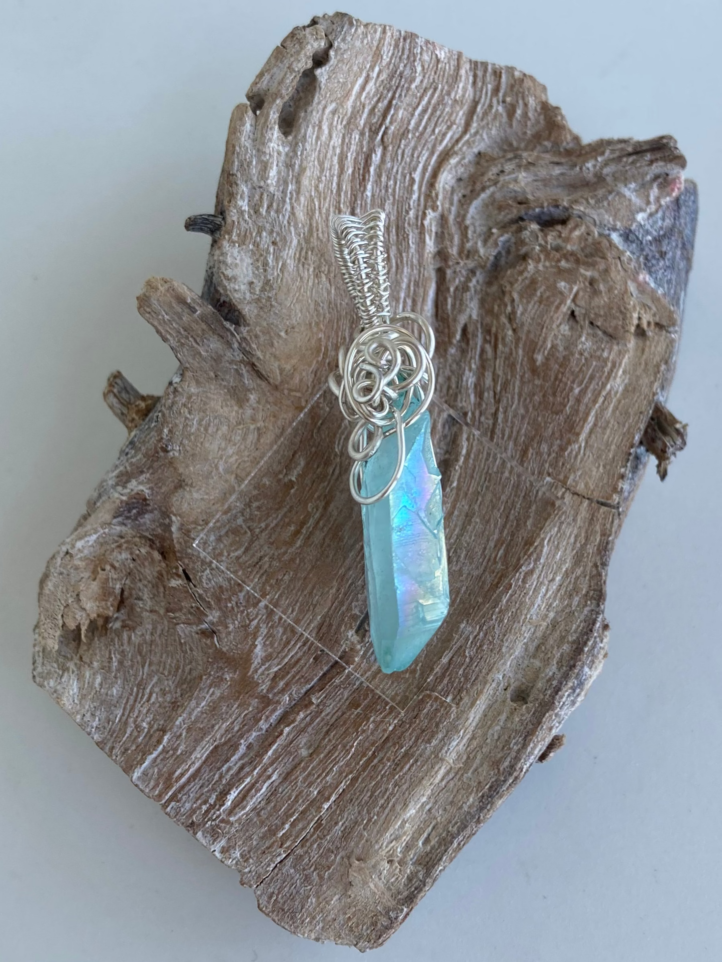Aura Quartz (Sky Blue) Pendant – Divine Insight, Truthful Expression & Intuitive Communication