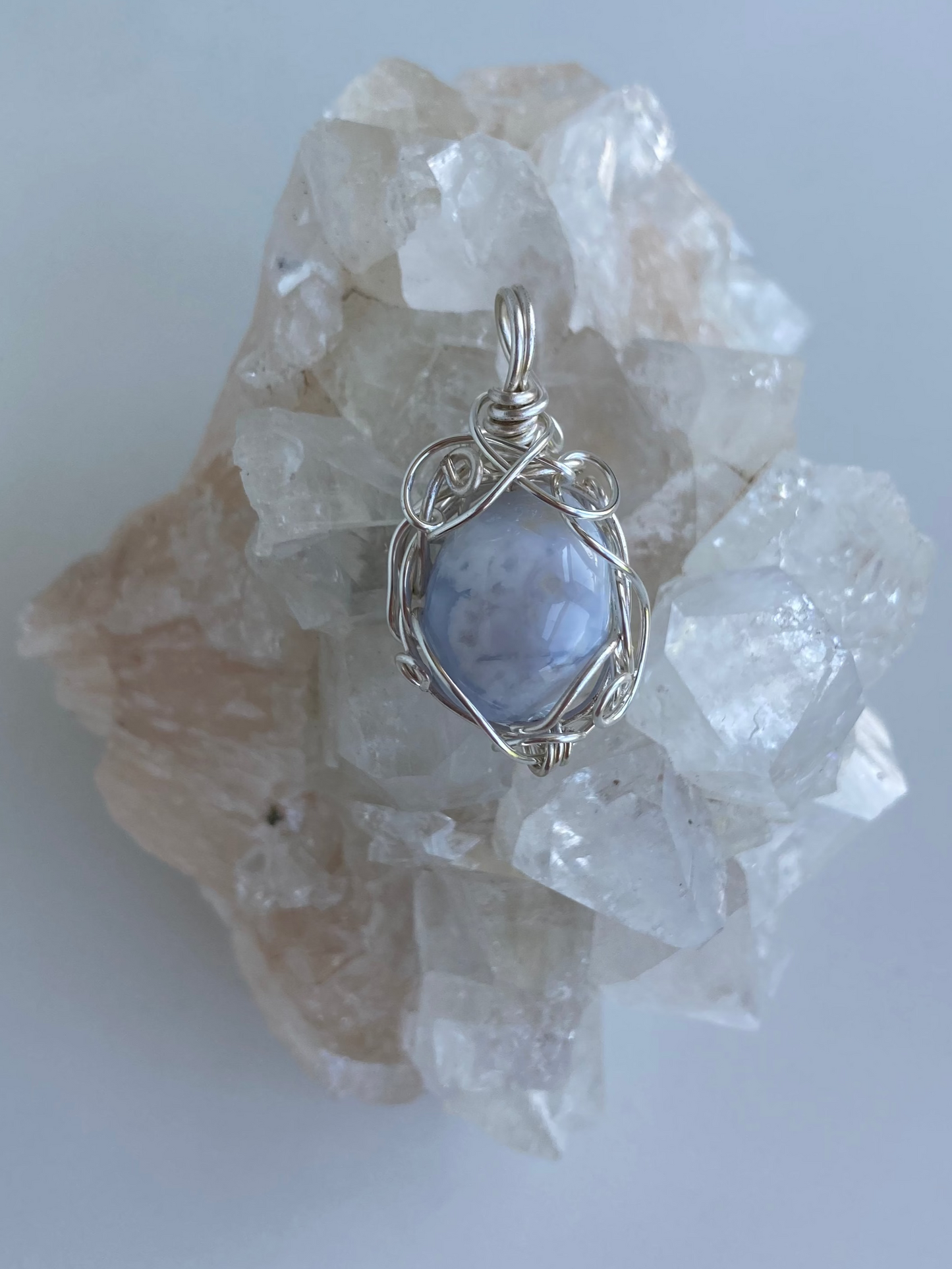 Blue Lace Agate Pendant – Communication, Confidence & Clarity
