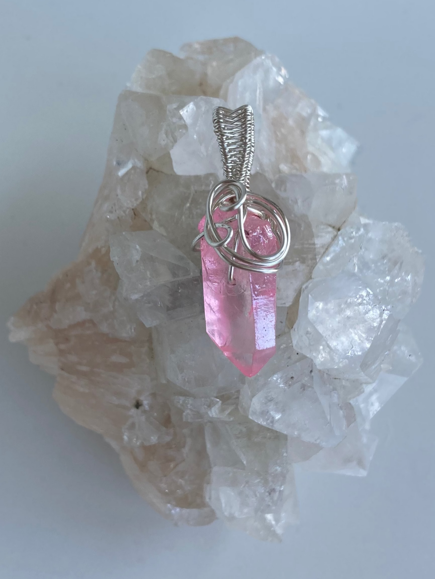 Aura Quartz (Pink) Pendant – Divine Love, Inner Peace & Heart-Mind Harmony