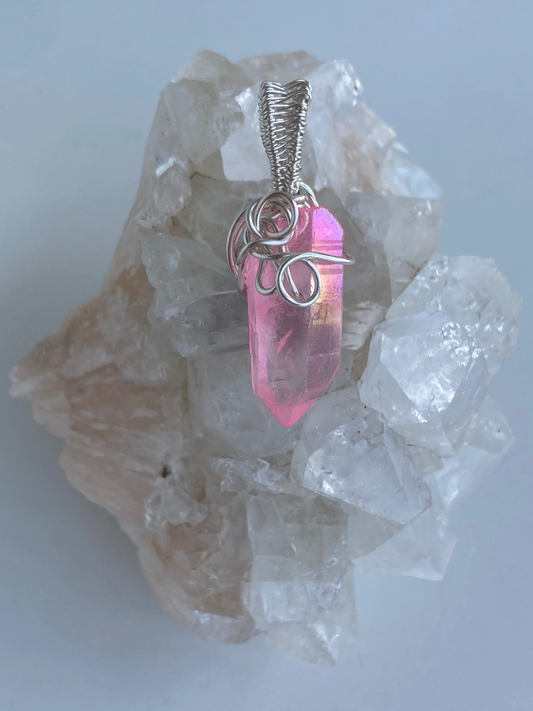 Aura Quartz (Pink) Pendant – Divine Love, Inner Peace & Heart-Mind Harmony