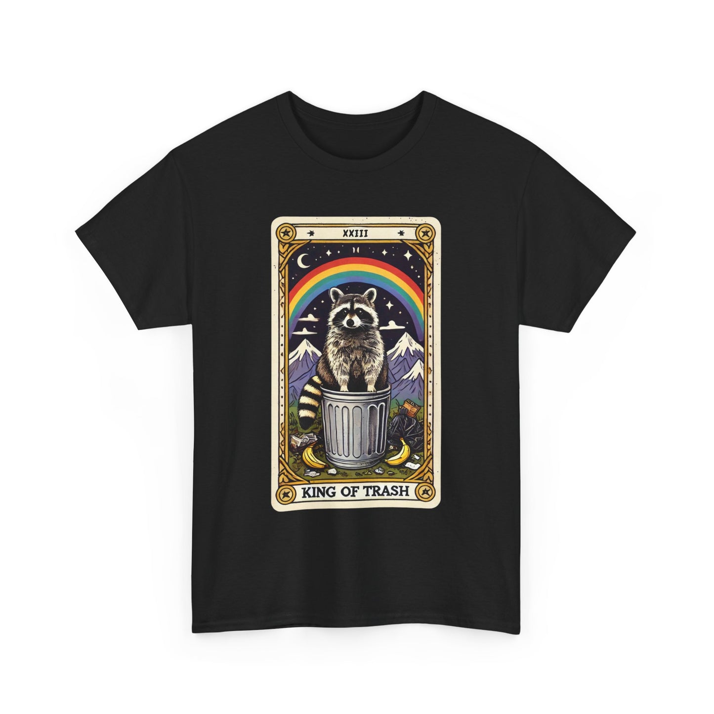 King of Trash Tarot - The Raccoon Royalty Tee (Unisex Heavy Cotton)