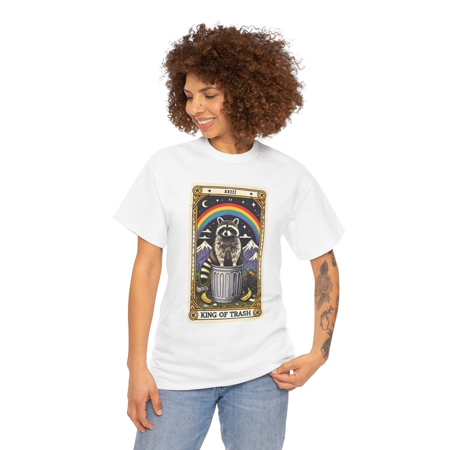 King of Trash Tarot - The Raccoon Royalty Tee (Unisex Heavy Cotton)