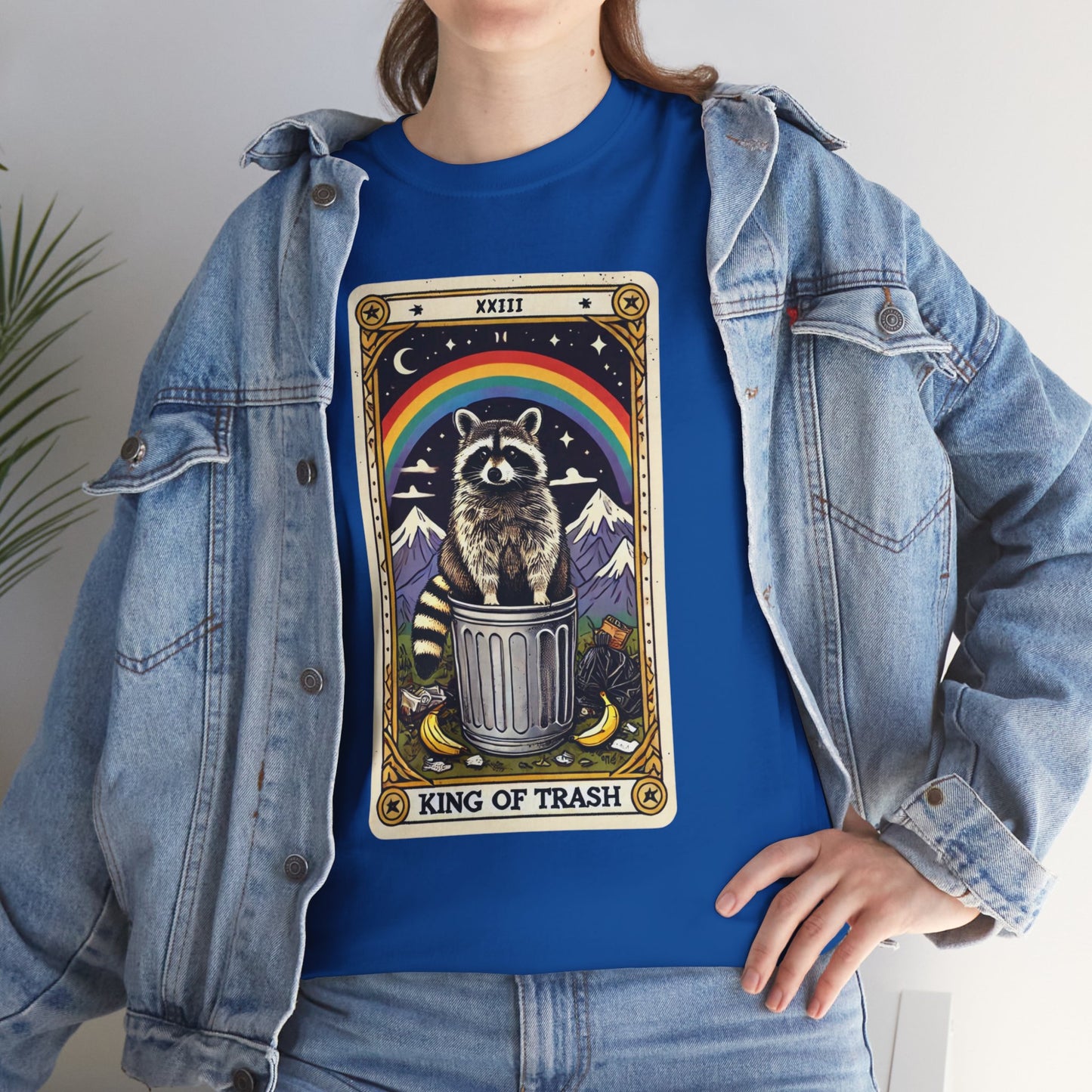 King of Trash Tarot - The Raccoon Royalty Tee (Unisex Heavy Cotton)
