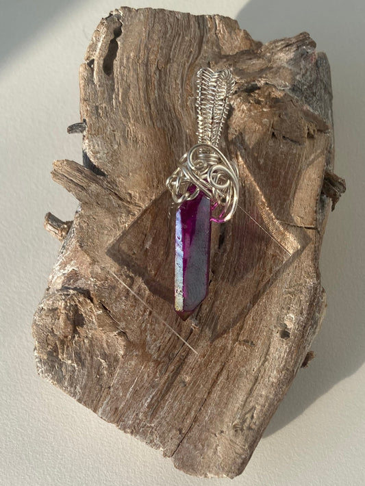 Aura Quartz (Purple) Pendant – Intuition, Self-Doubt Buster & Luck