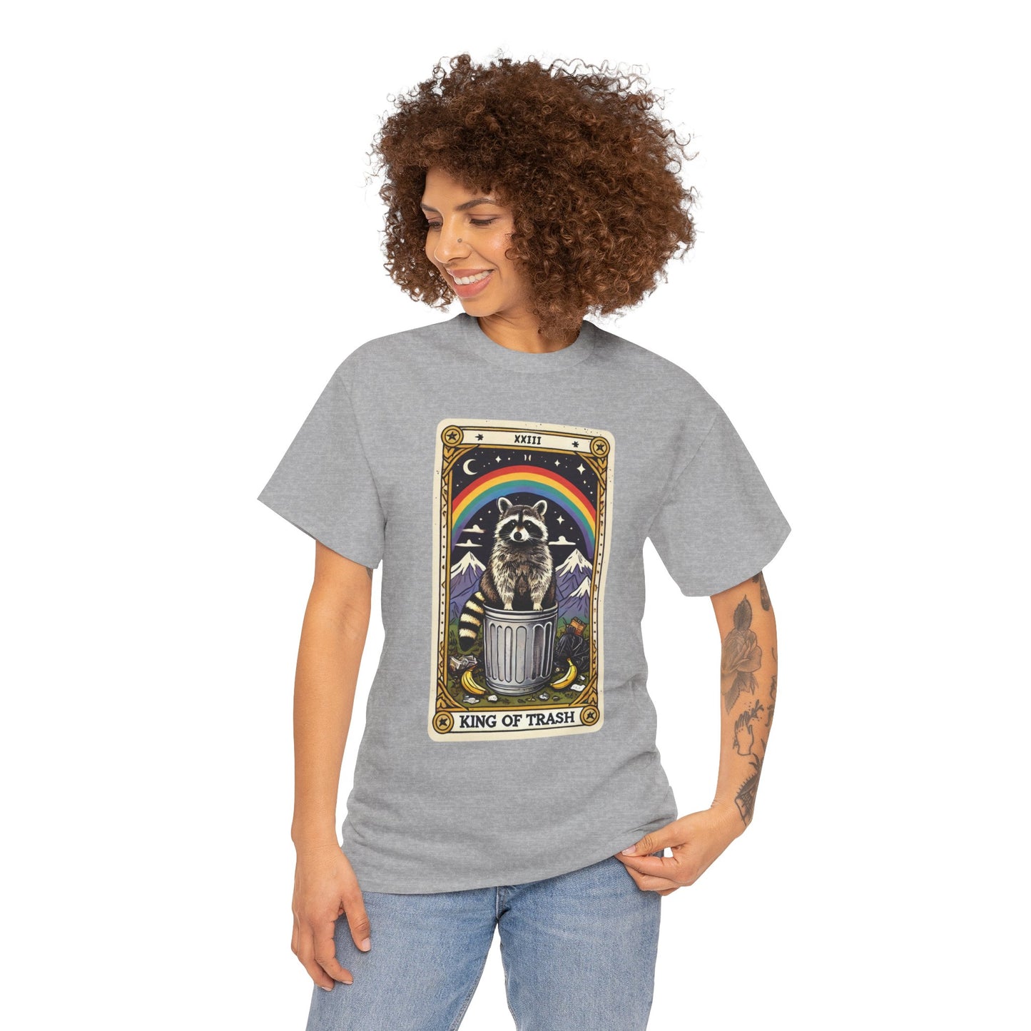 King of Trash Tarot - The Raccoon Royalty Tee (Unisex Heavy Cotton)