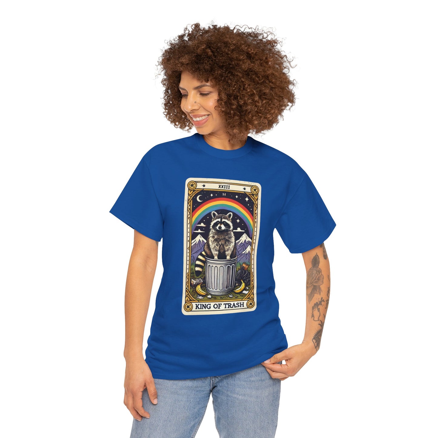 King of Trash Tarot - The Raccoon Royalty Tee (Unisex Heavy Cotton)