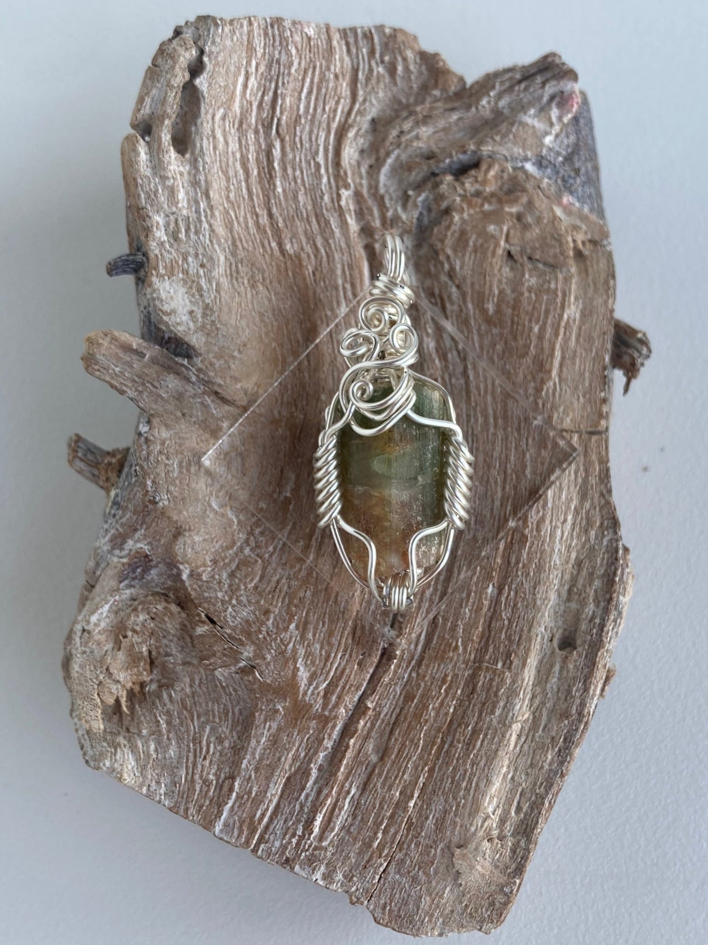 Green/Pink Tourmaline Pendant – Heart Chakra Healing & Activation, Love, Soothing