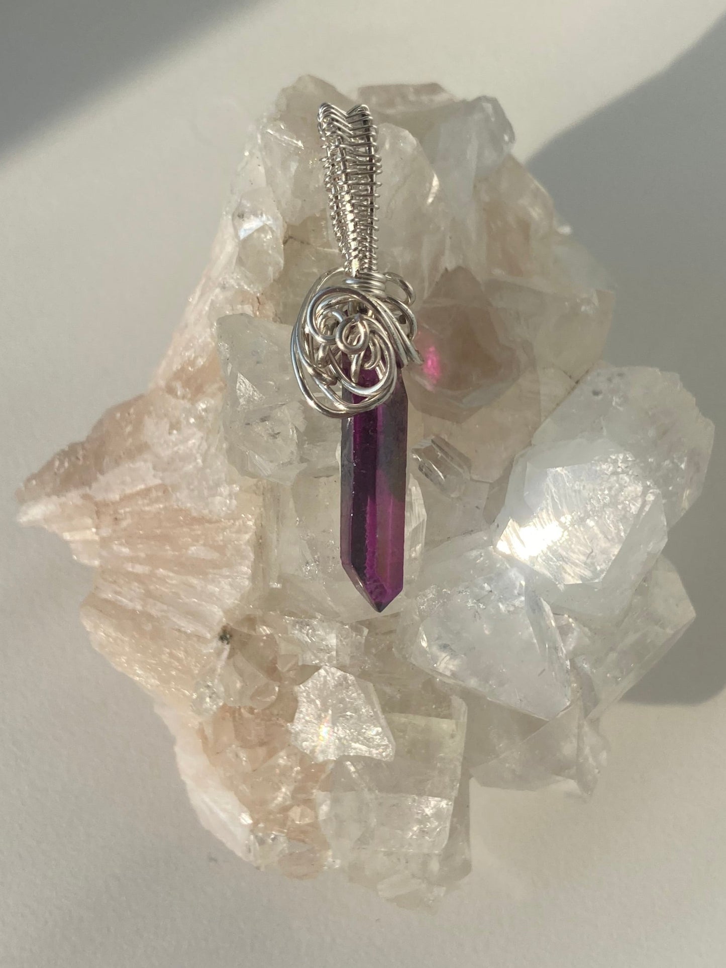 Aura Quartz (Purple) Pendant – Intuition, Self-Doubt Buster & Luck