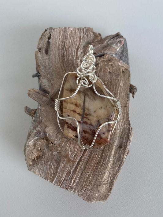Petrified Wood Pendant – Strength, Growth & Patience