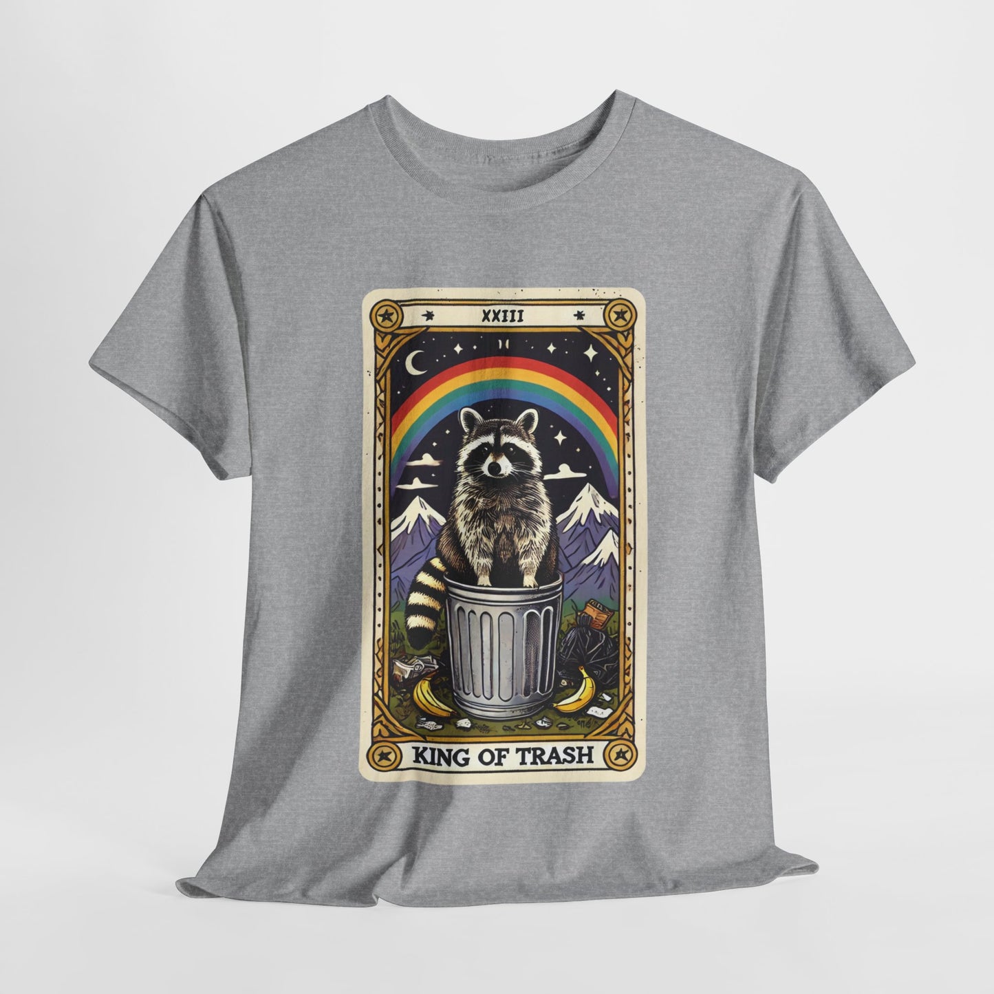 King of Trash Tarot - The Raccoon Royalty Tee (Unisex Heavy Cotton)