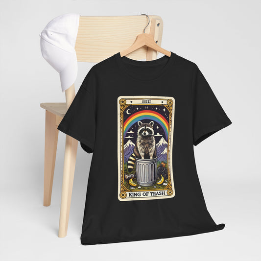 King of Trash Tarot - The Raccoon Royalty Tee (Unisex Heavy Cotton)
