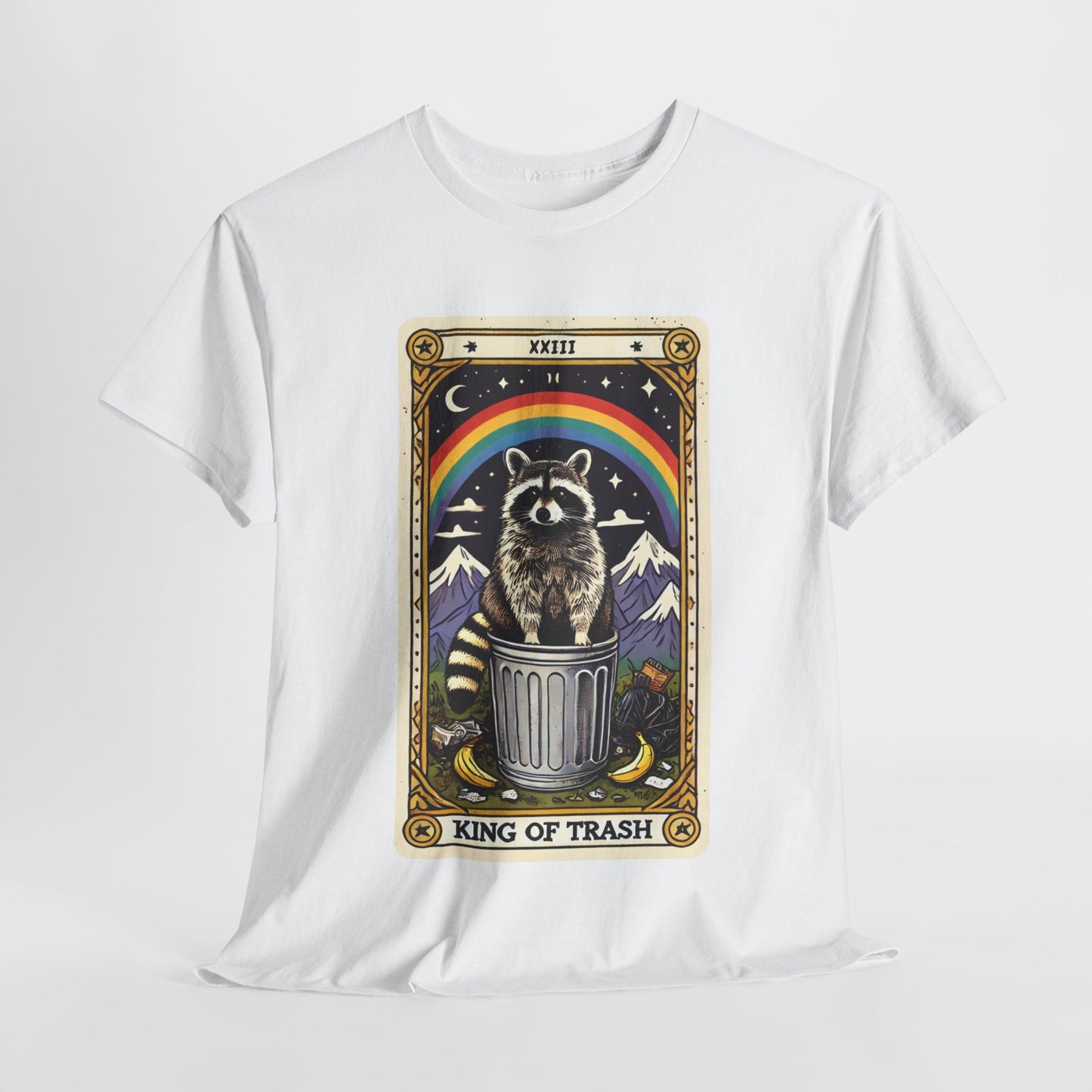 King of Trash Tarot - The Raccoon Royalty Tee (Unisex Heavy Cotton)