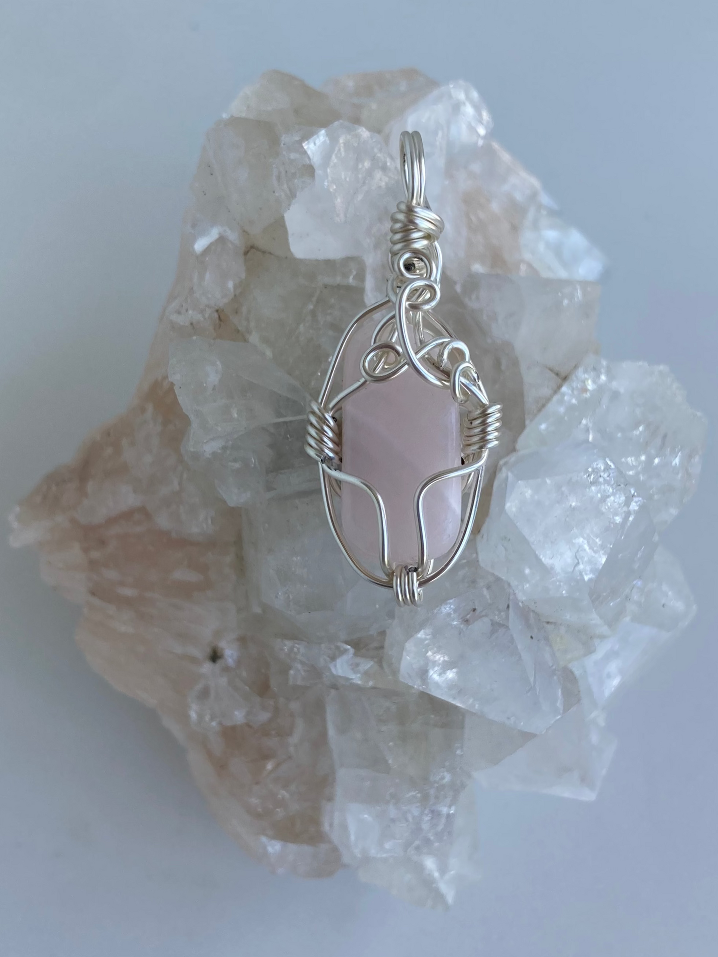 Calcite Pendant (Pink Mangano)  – Anxiety & Stress Relief, Self Love & Heart Chakra