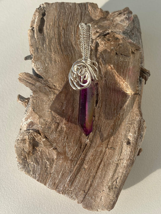 Aura Quartz (Purple) Pendant – Intuition, Self-Doubt Buster & Luck