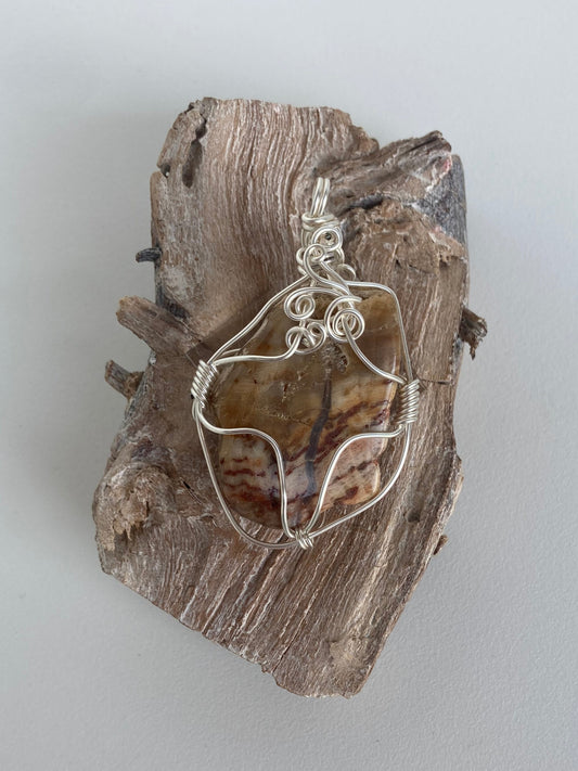 Petrified Wood Pendant – Strength, Growth & Patience