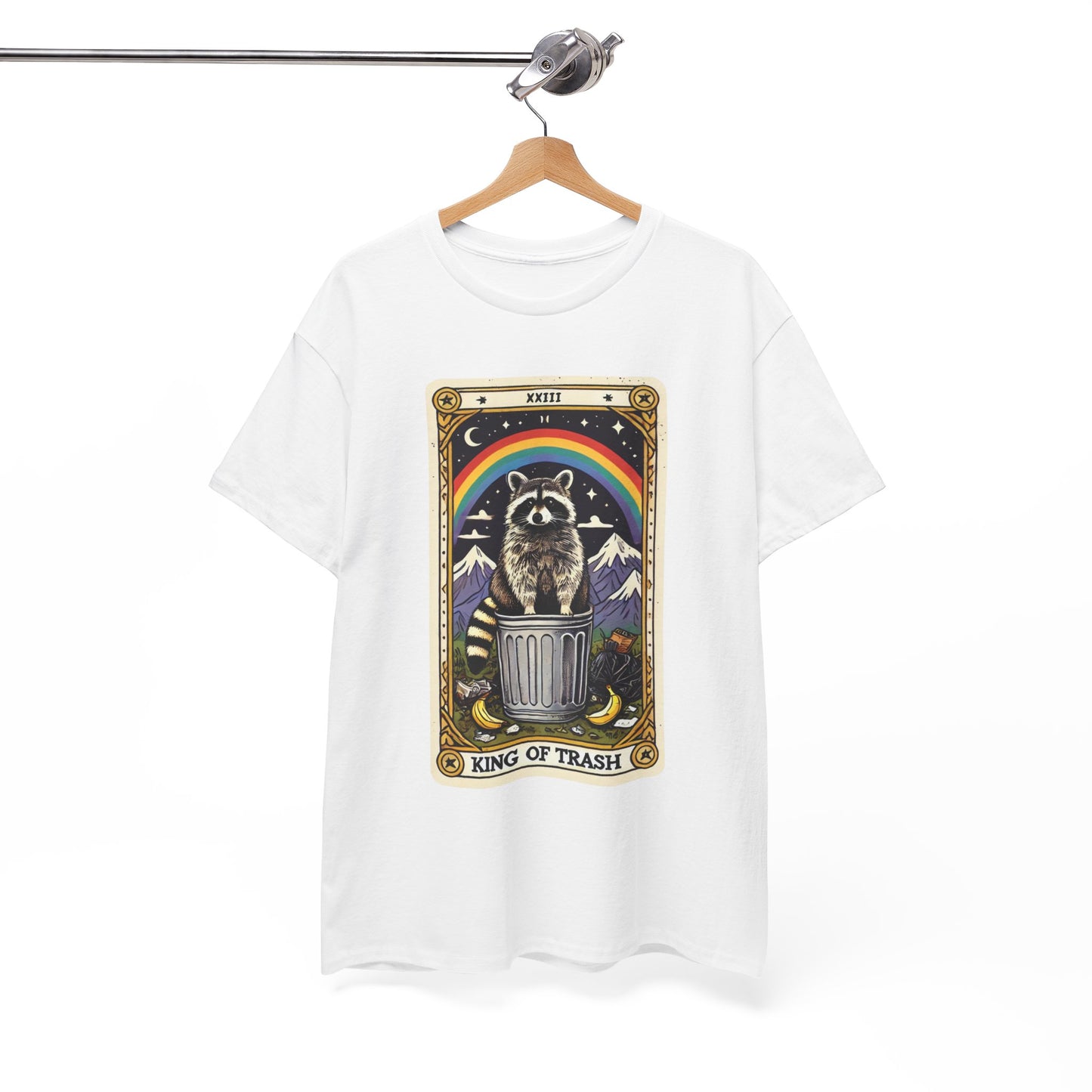 King of Trash Tarot - The Raccoon Royalty Tee (Unisex Heavy Cotton)