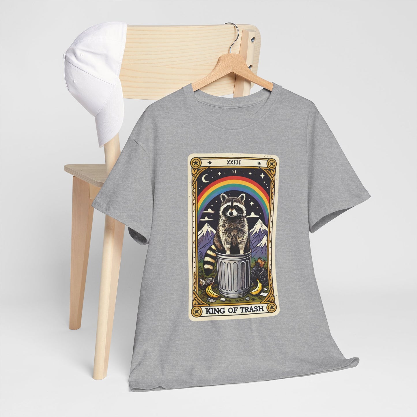 King of Trash Tarot - The Raccoon Royalty Tee (Unisex Heavy Cotton)